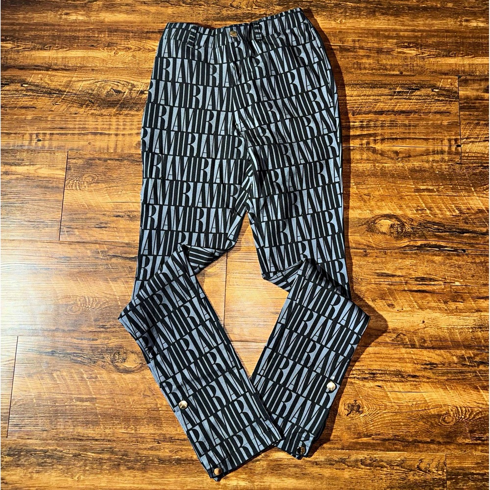 Amiri Gray/Black Cotton Logo Snap Off Pants Men's Small